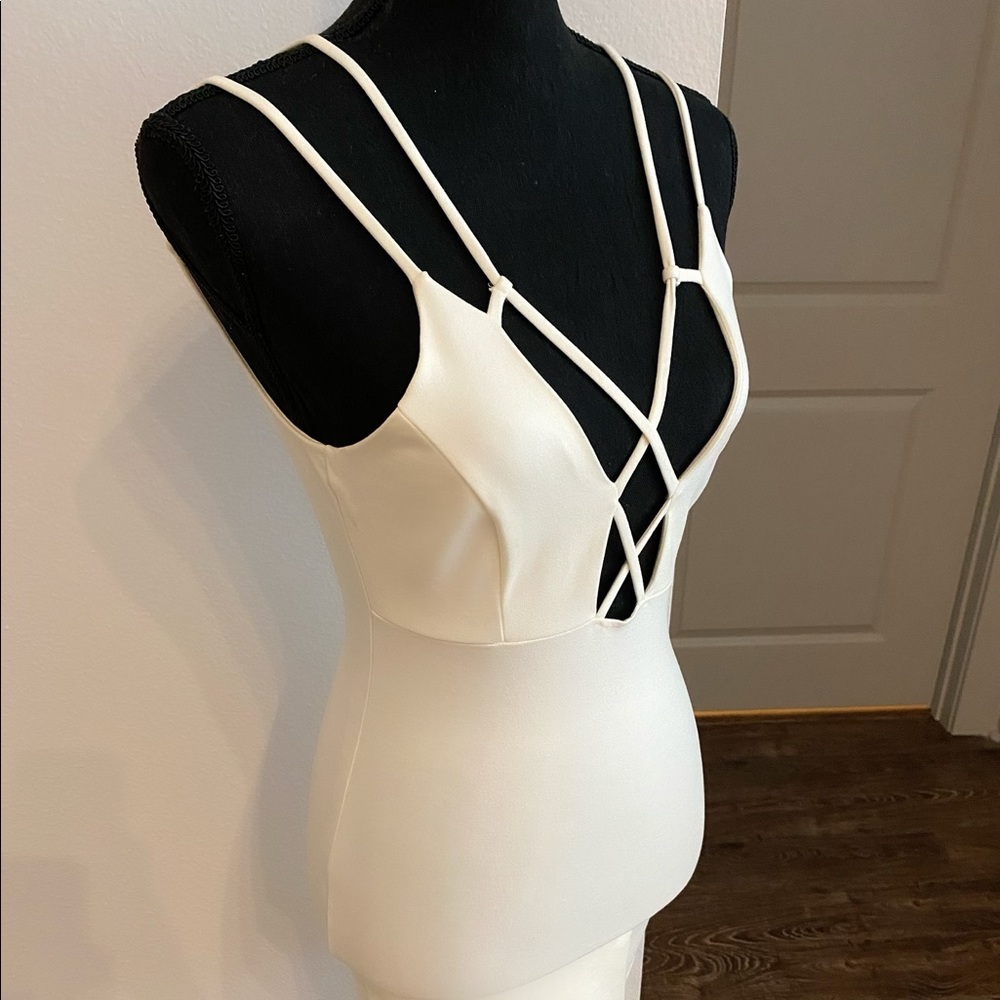 White Bodycon Midi Dress Size S